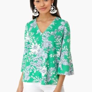 Tuckernuck Green Rose Blouse